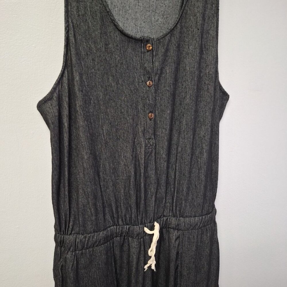 ShoSho Jumper Stretch Playsuit One Piece‎ Sleeveless Womens Large Black Gray - Picture 3 of 8